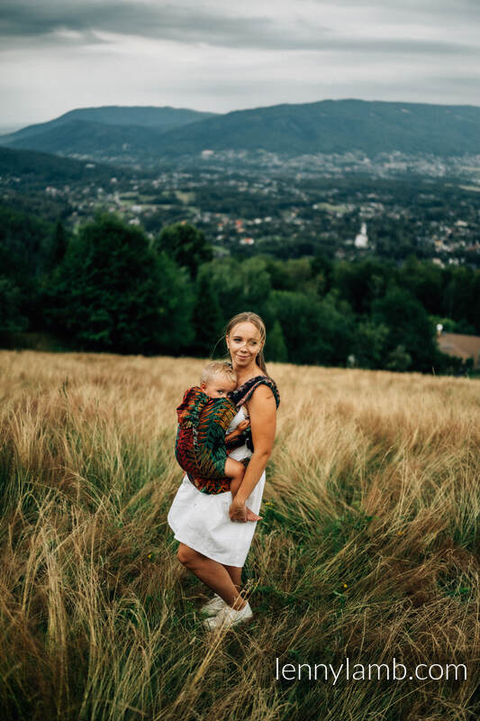 Mochila LennyUpGrade, talla estándar, tejido jaqurad 100% algodón - RAINFOREST - DIVERSE #babywearing