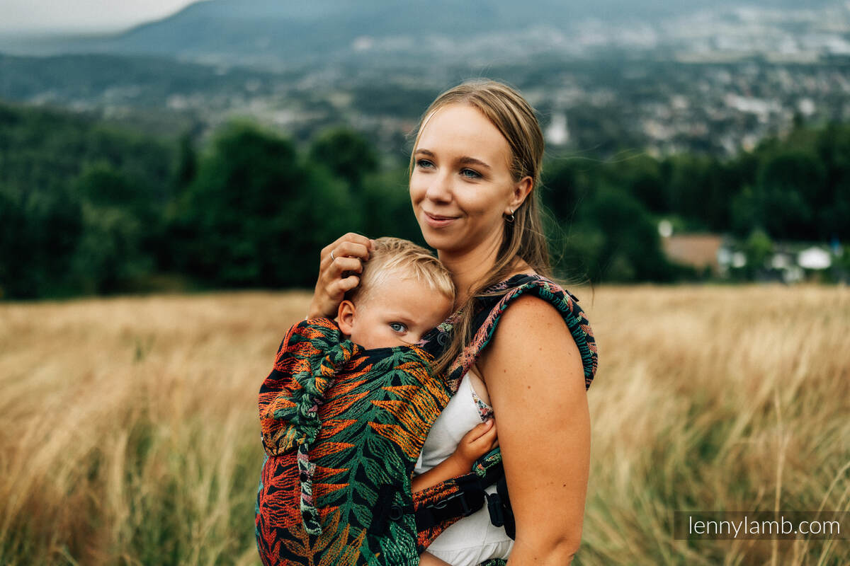 Mochila LennyUpGrade, talla estándar, tejido jaqurad 100% algodón - RAINFOREST - DIVERSE #babywearing