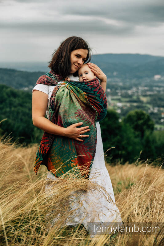 Ring Sling, Jacquard Weave (100% cotton), with gathered shoulder - RAINFOREST - DIVERSE - standard 1.8m #babywearing