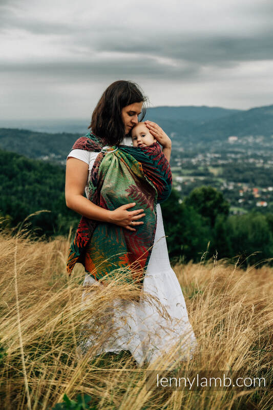 Ringsling, Jacquard Weave (100% cotton), with gathered shoulder - RAINFOREST - DIVERSE - standard 1.8m #babywearing