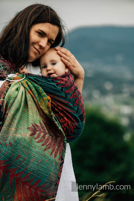 Bandolera de anillas, tejido Jacquard (100% algodón) - con plegado simple - RAINFOREST - DIVERSE - standard 1.8m #babywearing