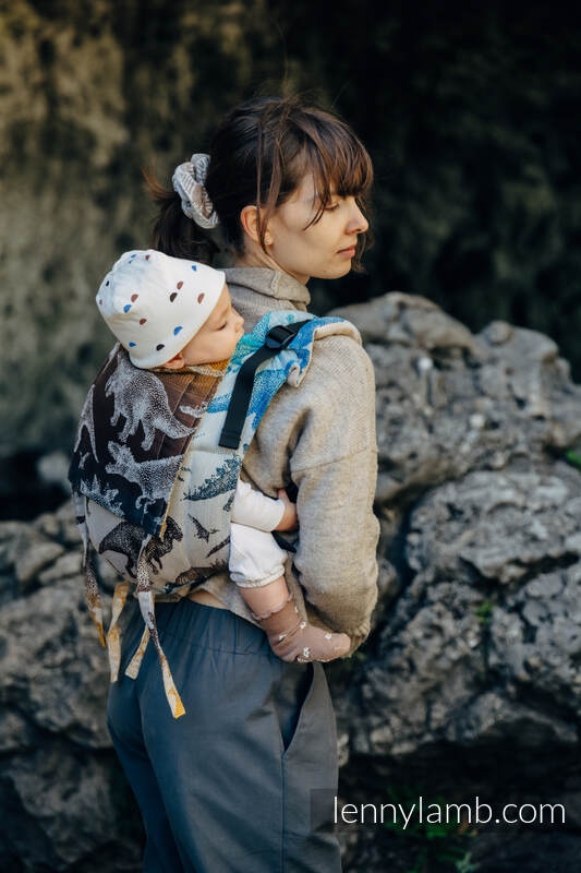 Lenny Buckle Onbuhimo Tragehilfe, Größe Toddler, Jacquardwebung (100% Baumwolle) - JURASSIC PARK - FOSSIL #babywearing