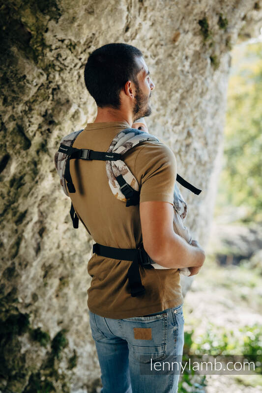 Mochila LennyLight, talla estándar, tejido jaqurad 100% algodón - JURASSIC PARK - FOSSIL #babywearing