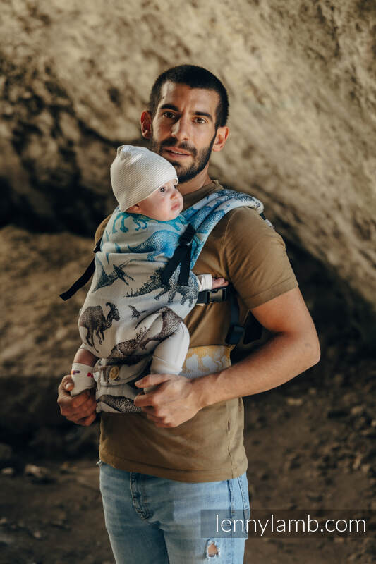 LennyLight Carrier, Standard Size, jacquard weave 100% cotton - JURASSIC PARK - FOSSIL  #babywearing