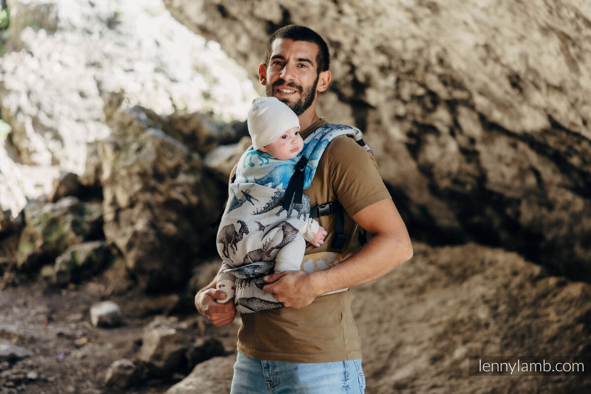 Mochila LennyLight, talla estándar, tejido jaqurad 100% algodón - JURASSIC PARK - FOSSIL #babywearing