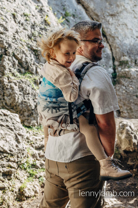 LennyPreschool Tragehilfe, Größe Preschool, Jacquardwebung, 100% Baumwolle - JURASSIC PARK - FOSSIL #babywearing