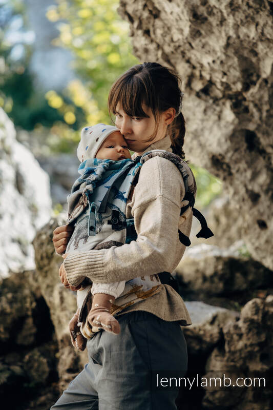 Porte-bébé LennyUpGrade, taille standard, jacquard 100% coton - JURASSIC PARK - FOSSIL #babywearing