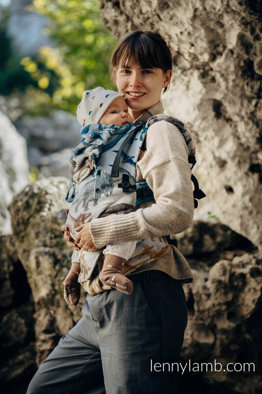 Porte-bébé LennyUpGrade, taille standard, jacquard 100% coton - JURASSIC PARK - FOSSIL #babywearing