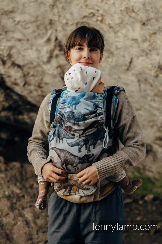 Porte-bébé LennyUpGrade, taille standard, jacquard 100% coton - JURASSIC PARK - FOSSIL #babywearing