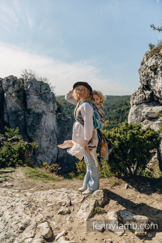 Écharpe, jacquard (100 % coton) - JURASSIC PARK - FOSSIL - taille S #babywearing