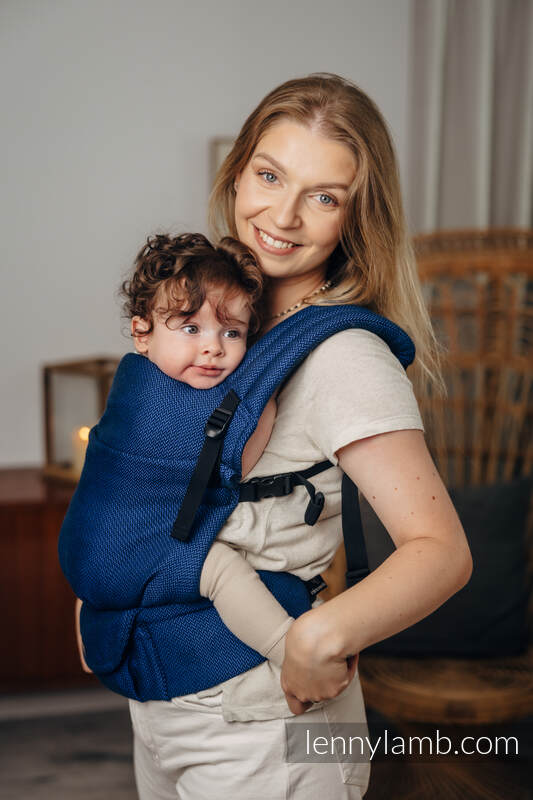 Meine erste Tragehilfe - LennyLight, Tragehilfe, Größe Standard, Fischgrätmuster, 100% Baumwolle - COBALT #babywearing