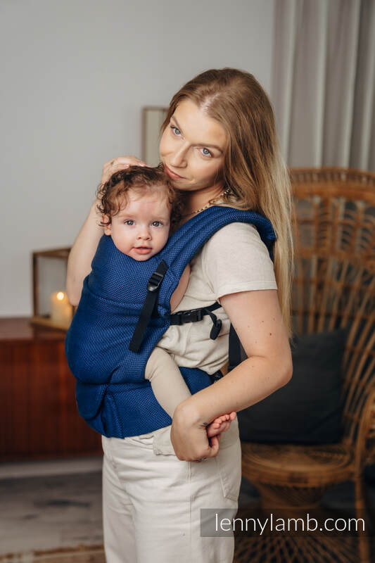 My First Baby Carrier - LennyLight, Standard Size, herringbone weave 100% cotton - COBALT #babywearing