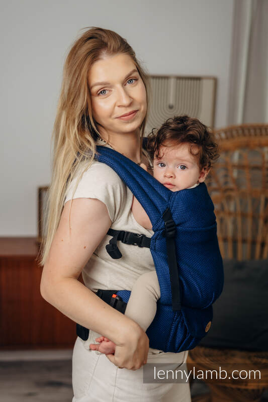 My First Baby Carrier - LennyLight, Standard Size, herringbone weave 100% cotton - COBALT #babywearing