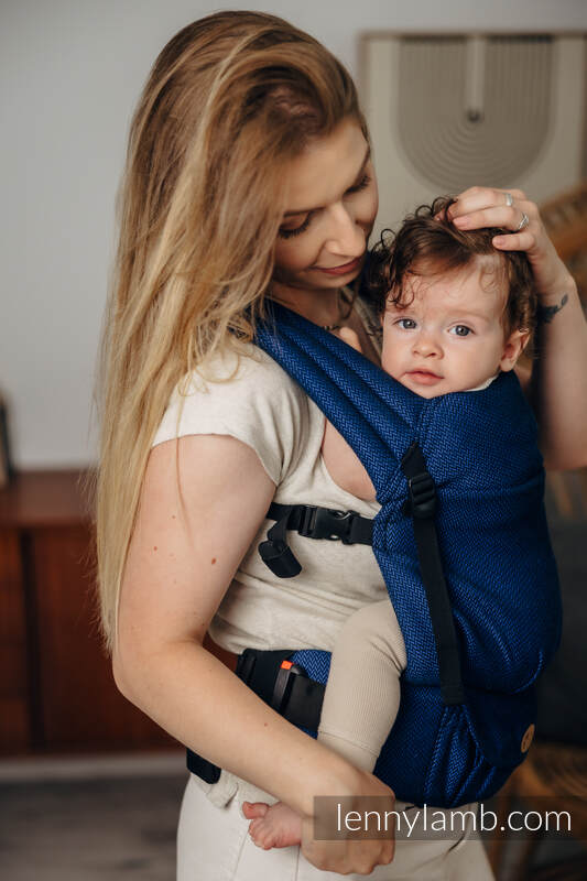 My First Baby Carrier - LennyLight, Standard Size, herringbone weave 100% cotton - COBALT #babywearing