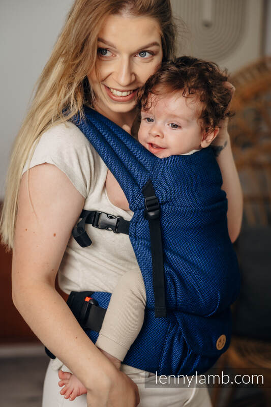 My First Baby Carrier - LennyLight, Standard Size, herringbone weave 100% cotton - COBALT #babywearing