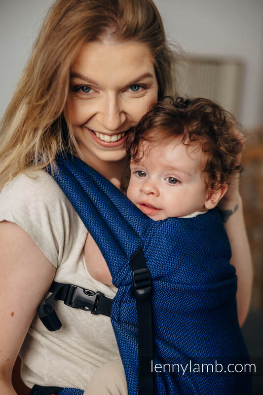 Meine erste Tragehilfe - LennyLight, Tragehilfe, Größe Standard, Fischgrätmuster, 100% Baumwolle - COBALT #babywearing