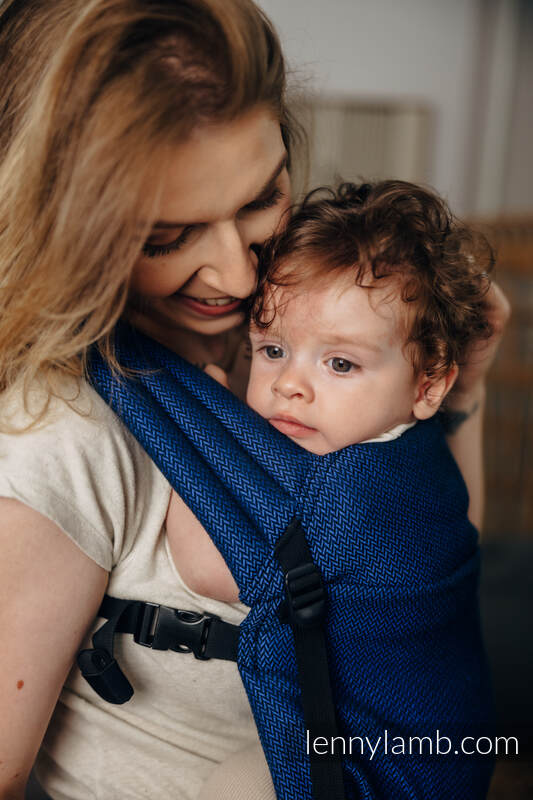 My First Baby Carrier - LennyLight, Standard Size, herringbone weave 100% cotton - COBALT #babywearing