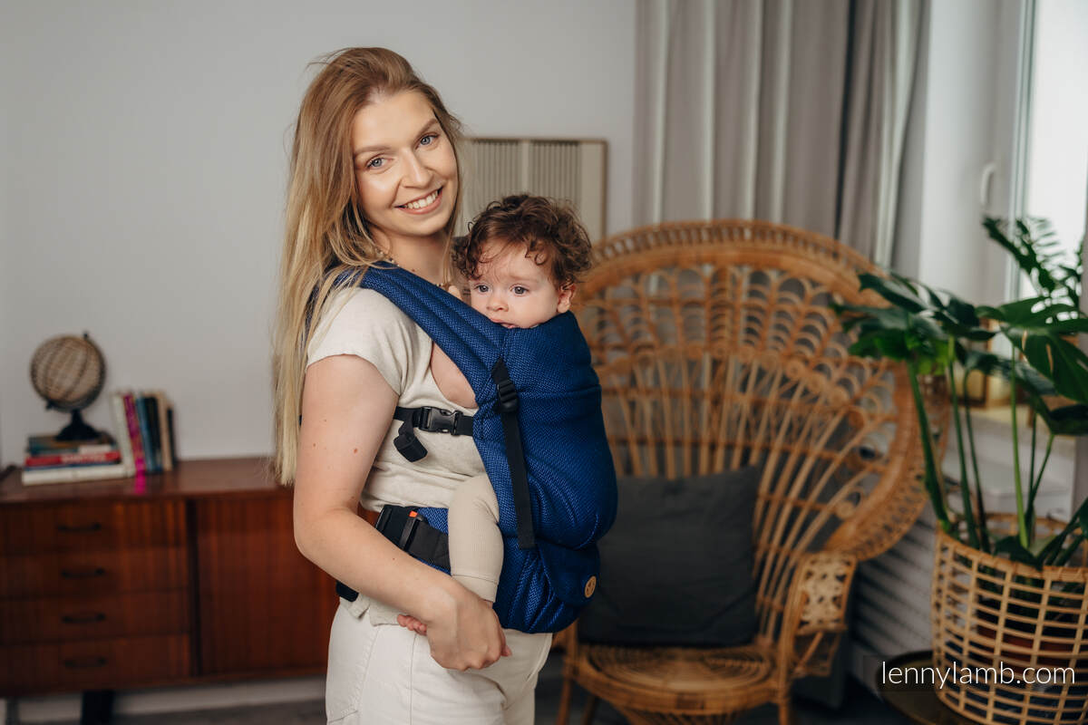 My First Baby Carrier - LennyLight, Standard Size, herringbone weave 100% cotton - COBALT #babywearing