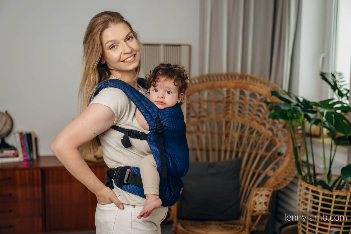 My First Baby Carrier - LennyLight, Standard Size, herringbone weave 100% cotton - COBALT #babywearing