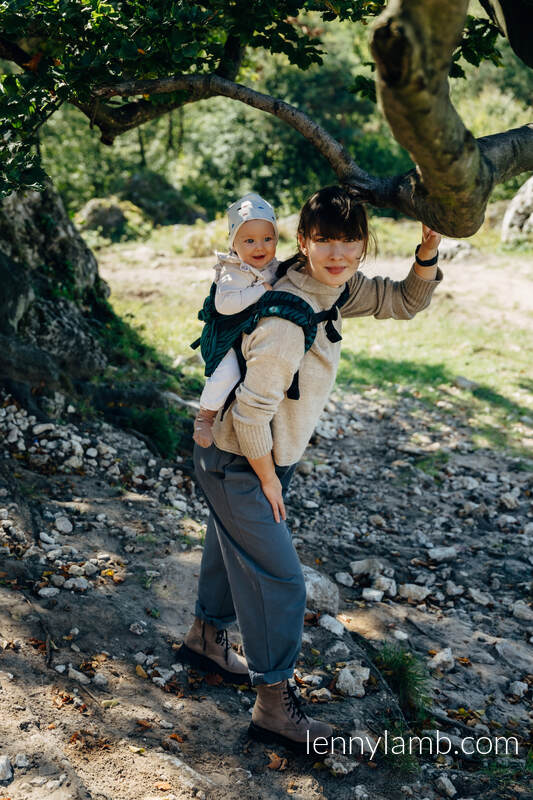 Lenny Onbuhimo, misura standard, tessitura jacquard, (63% cotone, 37% lana merinos) - ZEBRA - SAVANNA #babywearing