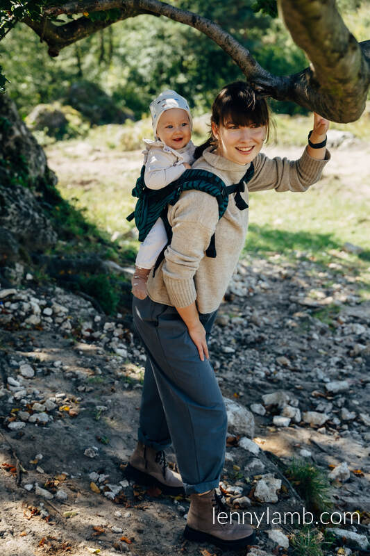 Lenny Onbuhimo, misura standard, tessitura jacquard, (63% cotone, 37% lana merinos) - ZEBRA - SAVANNA #babywearing