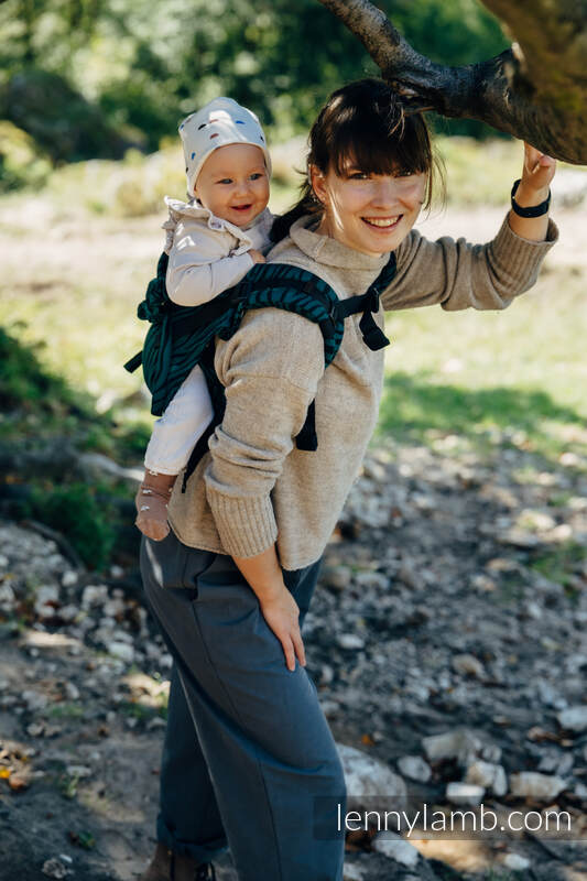 Onbuhimo de Lenny, taille toddler, jacquard (63% Coton, 37% Laine mérinos) - ZEBRA - SAVANNA #babywearing