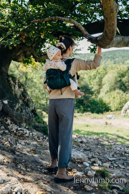 Lenny Onbuhimo, misura standard, tessitura jacquard, (63% cotone, 37% lana merinos) - ZEBRA - SAVANNA #babywearing