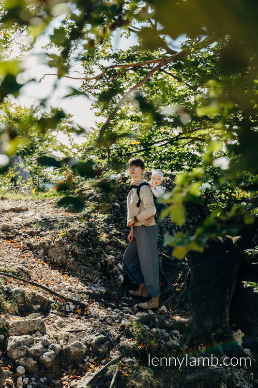 Lenny Onbuhimo, misura standard, tessitura jacquard, (63% cotone, 37% lana merinos) - ZEBRA - SAVANNA #babywearing