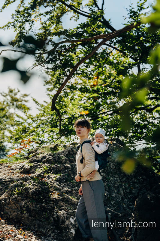 Lenny Onbuhimo, misura standard, tessitura jacquard, (63% cotone, 37% lana merinos) - ZEBRA - SAVANNA #babywearing