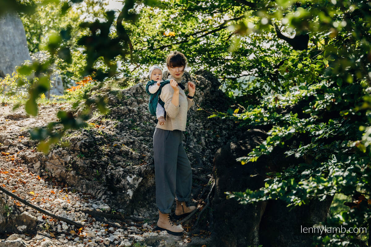 Lenny Onbuhimo, misura standard, tessitura jacquard, (63% cotone, 37% lana merinos) - ZEBRA - SAVANNA #babywearing