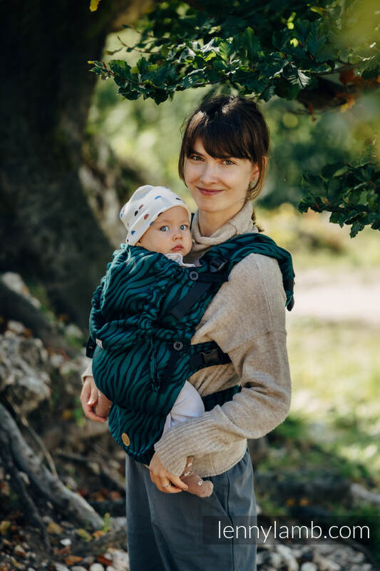 LennyUpGrade Carrier, Standard Size, jacquard weave 63% cotton, 37% Merino wool - ZEBRA - SAVANNA #babywearing