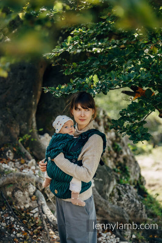 LennyUpGrade Carrier, Standard Size, jacquard weave 63% cotton, 37% Merino wool - ZEBRA - SAVANNA #babywearing