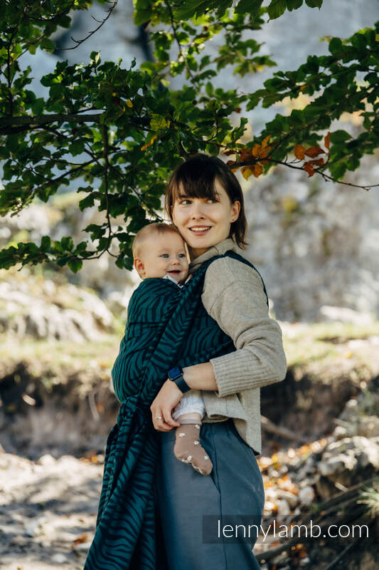 Baby Wrap, Jacquard Weave (63% cotton, 37% Merino wool) - ZEBRA - SAVANNA - size XS #babywearing