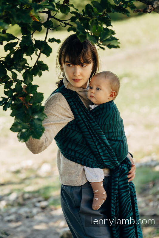 Fular, tejido jacquard (63% algodón, 37% lana merino) - ZEBRA - SAVANNA - talla XS (grado B) #babywearing