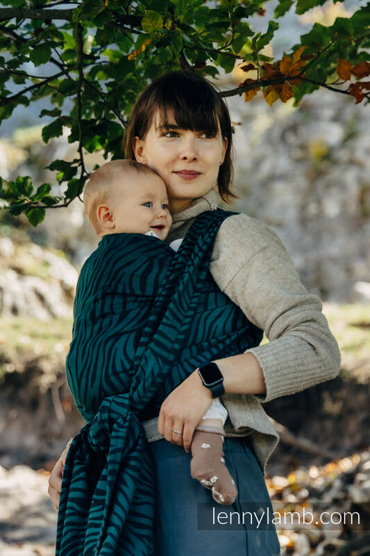 Fular, tejido jacquard (63% algodón, 37% lana merino) - ZEBRA - SAVANNA - talla M #babywearing