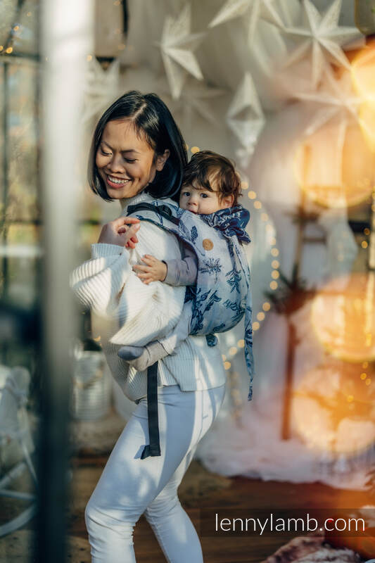 Lenny Buckle Onbuhimo baby carrier, Toddler size, jacquard weave (61% merino wool, 33% cotton, 4% silk, 2% cashmere) - HERBARIUM - KAY #babywearing