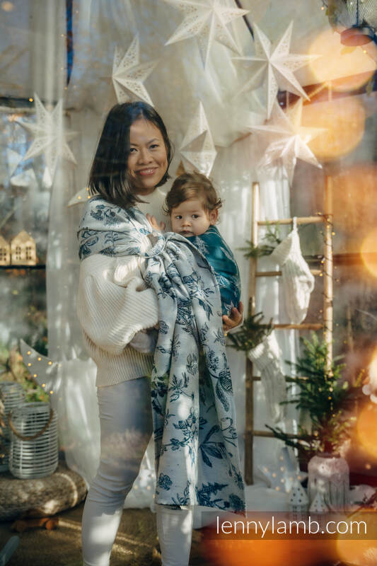 Ring Sling, Jacquard Weave (61% merino wool, 33% cotton, 4% silk, 2% cashmere), with gathered shoulder - HERBARIUM - KAY - standard 1.8m #babywearing