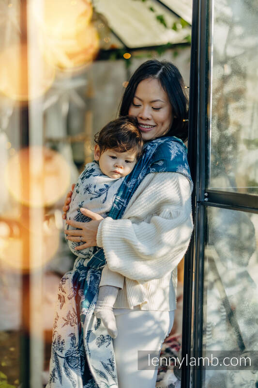 Baby Wrap, Jacquard Weave (61% merino wool, 33% cotton, 4% silk, 2% cashmere) - HERBARIUM - KAY - size XL #babywearing