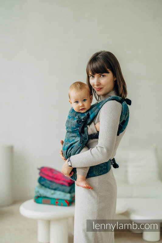 Porte-bébé LennyLight, taille standard, jacquard (45% soie tussah, 32% coton peigné, 16% laine mérinos, 5% soie, 2% cachemire) - EXPERIMENT no. 31 #babywearing