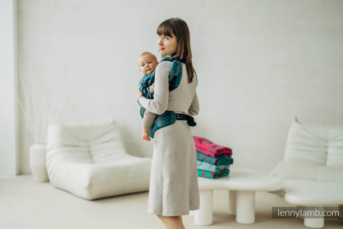 Porte-bébé LennyLight, taille standard, jacquard (45% soie tussah, 32% coton peigné, 16% laine mérinos, 5% soie, 2% cachemire) - EXPERIMENT no. 31 #babywearing