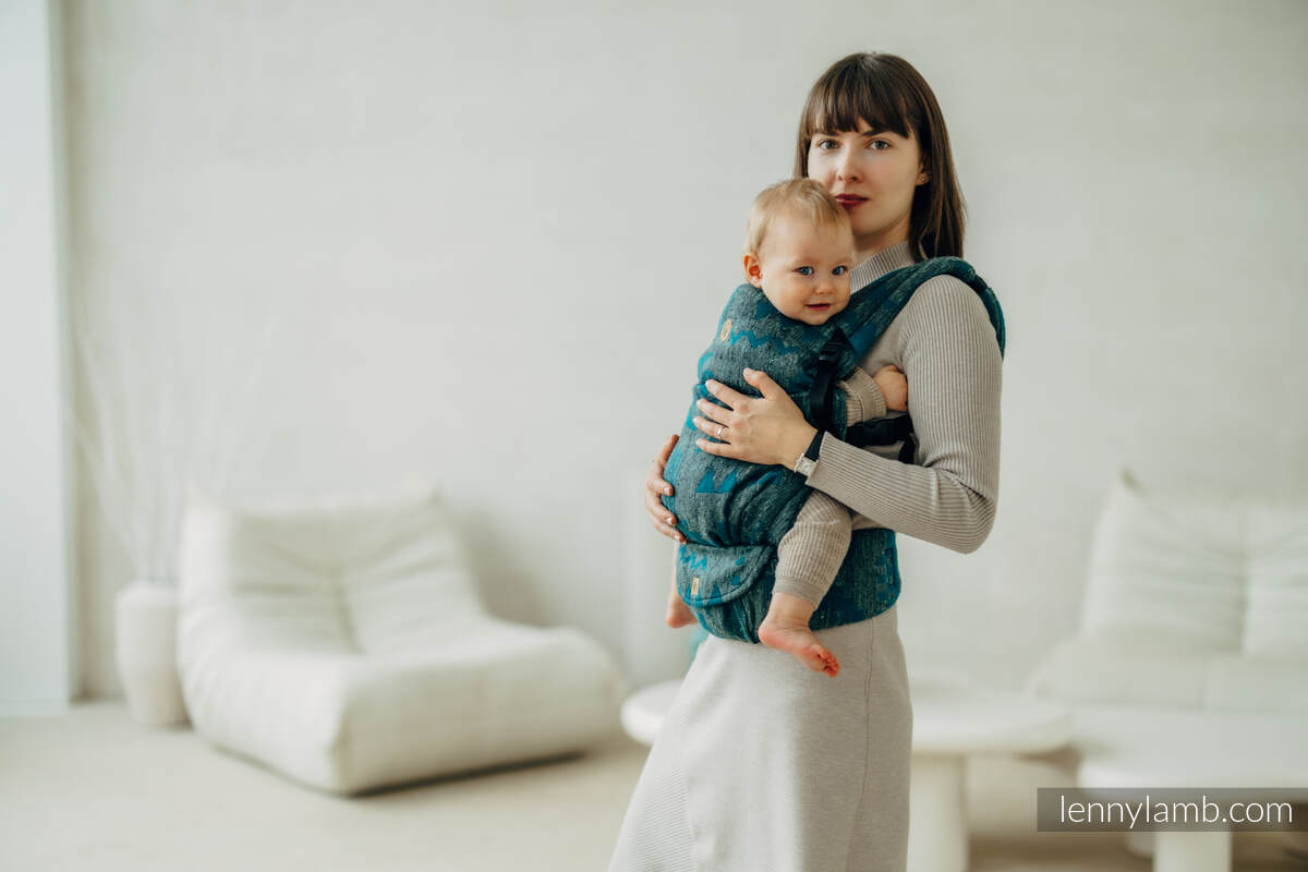 Porte-bébé LennyLight, taille standard, jacquard (45% soie tussah, 32% coton peigné, 16% laine mérinos, 5% soie, 2% cachemire) - EXPERIMENT no. 31 #babywearing