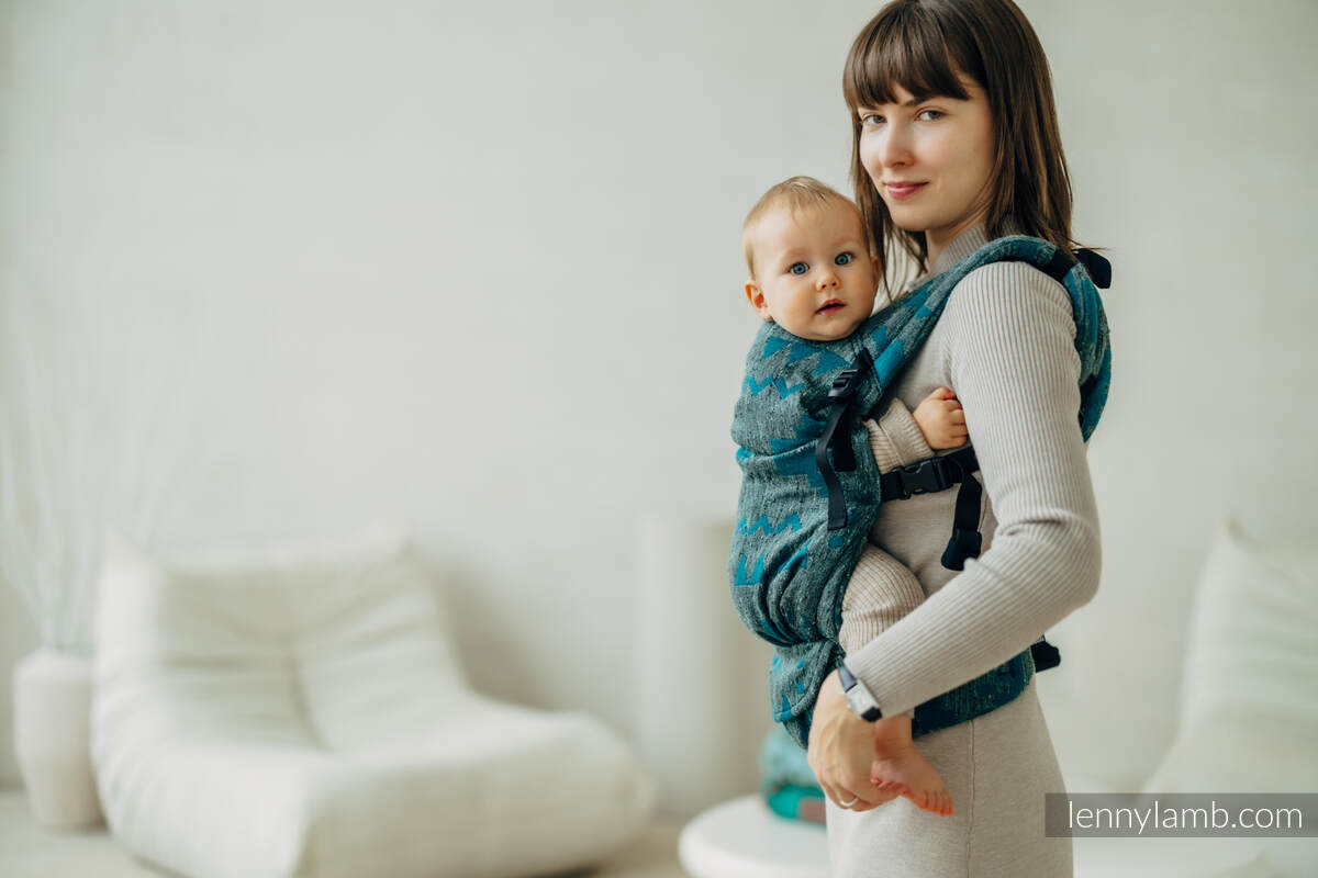 LennyLight Tragehilfe, Größe Standard, Jacquardwebung (45% Tussahseide, 32% Gekämmte Baumwolle, 16% Merinowolle, 5% Seide, 2% Kaschmir) - EXPERIMENT no. 31 #babywearing