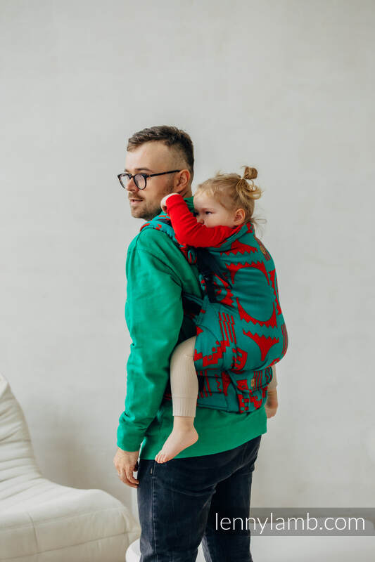 Porte-bébé LennyPreschool, taille preschool, jacquard, (74% laine mérinos, 26% coton peigné) - EXPERIMENT no. 28  #babywearing