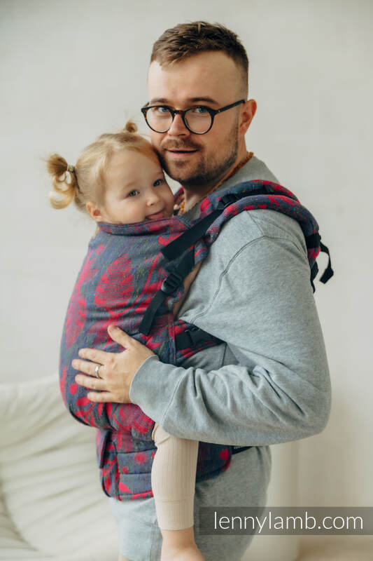 Nosidełko LennyPreschool  z tkaniny żakardowej, rozmiar preschool (45% jedwab tussah, 32% bawełna czesana,16% wełna merino, 5% jedwab, 2% kaszmir) - EKSPERYMENT nr 29 #babywearing