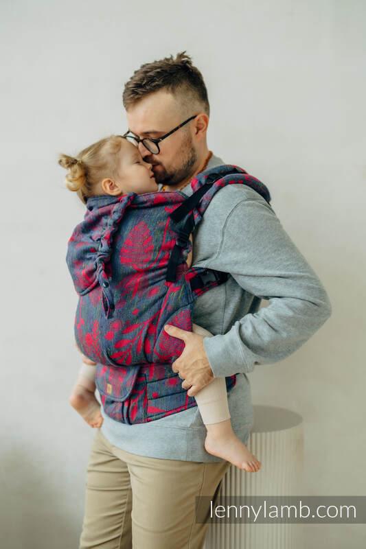 Nosidełko LennyPreschool  z tkaniny żakardowej, rozmiar preschool (45% jedwab tussah, 32% bawełna czesana,16% wełna merino, 5% jedwab, 2% kaszmir) - EKSPERYMENT nr 29 #babywearing