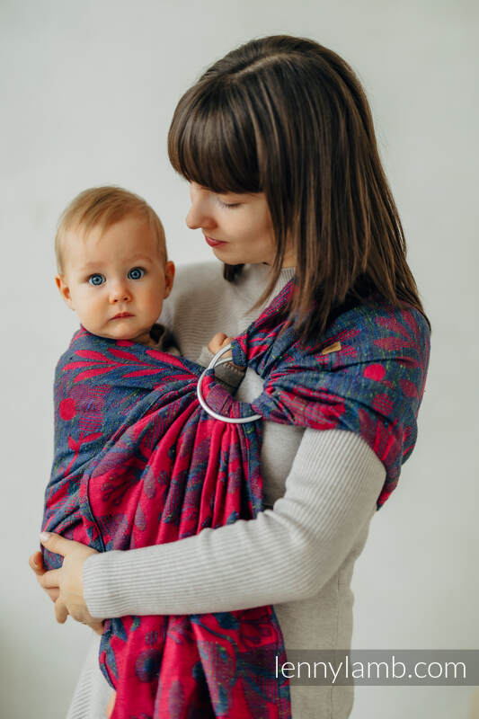 Ring Sling, Jacquard Weave (45% tussah silk, 32% combed cotton, 16% merino wool, 5% silk, 2% cashmere) with gathered shoulder - EXPERIMENT no. 29 - standard 1.8m #babywearing