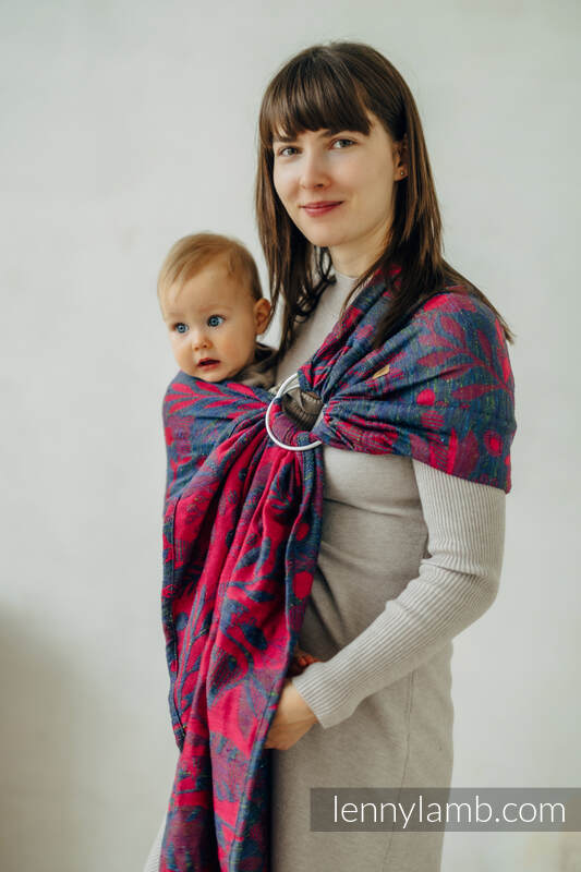 Bandolera de anillas, tejido Jacquard (45% seda tusor, 32% algodón peinado, 16% lana merino, 5% seda, 2% cachemira) con plegado simple - EXPERIMENT no.29 - standard 1.8m #babywearing