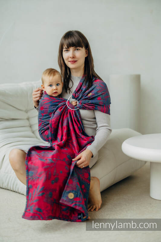 RingSling, Jacquardwebung (45% Tussahseide, 32% Gekämmte Baumwolle, 16% Merinowolle, 5% Seide, 2% Kaschmir) Raffung an den Ringen - EXPERIMENT no. 29 - standard 1.8m #babywearing