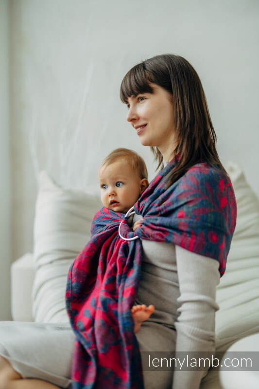 Ring Sling, Jacquard Weave (45% tussah silk, 32% combed cotton, 16% merino wool, 5% silk, 2% cashmere) with gathered shoulder - EXPERIMENT no. 29 - standard 1.8m #babywearing