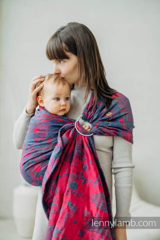 RingSling, Jacquardwebung (45% Tussahseide, 32% Gekämmte Baumwolle, 16% Merinowolle, 5% Seide, 2% Kaschmir) Raffung an den Ringen - EXPERIMENT no. 29 - standard 1.8m #babywearing